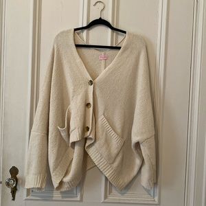 Style Queen Cream Chenille Oversized Cardigan size Large